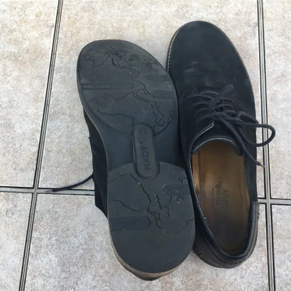 Naot Chief black suede leather lace up shoes 45