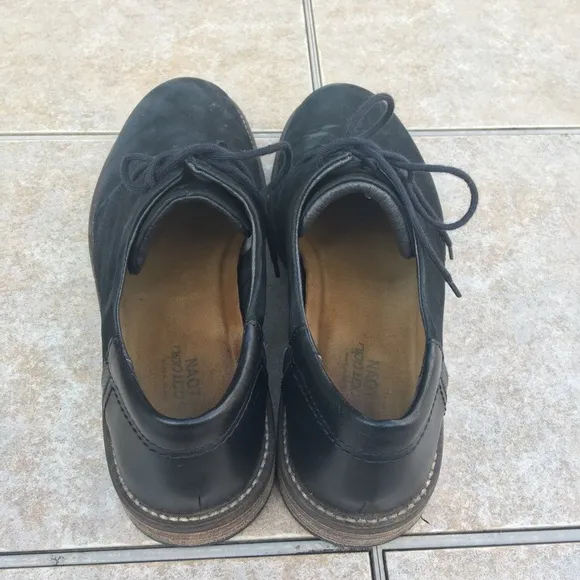 Naot Chief black suede leather lace up shoes 45
