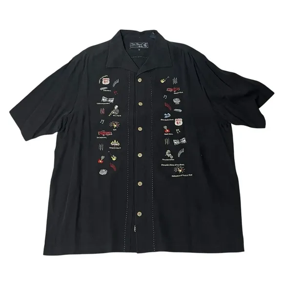 NAT NAST Black Silk Shirt Limited Edition Walkin’ In Memphis Size XL NWT NEW