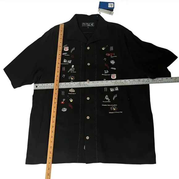 NAT NAST Black Silk Shirt Limited Edition Walkin’ In Memphis Size XL NWT NEW