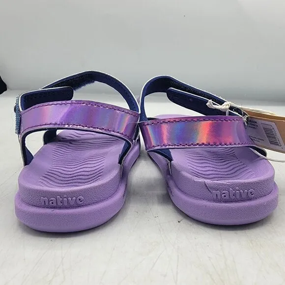 Native Charley Sugarlite Hologram Kids C6 Strappy Sandals Shoes Purple Summer