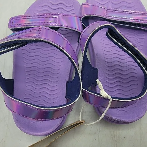 Native Charley Sugarlite Hologram Kids C6 Strappy Sandals Shoes Purple Summer