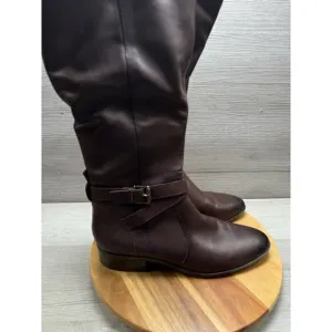 Naturalizer Women's Rena Knee High Block Heel Riding Boots in cider brown 12M