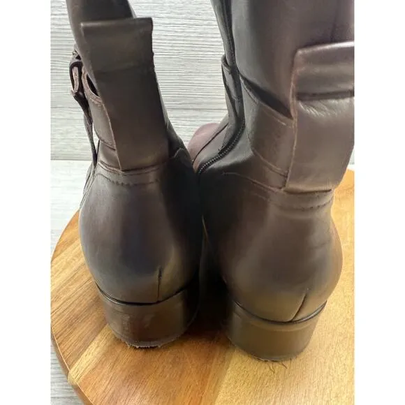 Naturalizer Women's Rena Knee High Block Heel Riding Boots in cider brown 12M