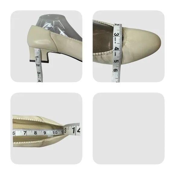 NATURALIZER WOMEN'S ROSLYN BONE STRETCH LEATHER PUMPS 10 AA