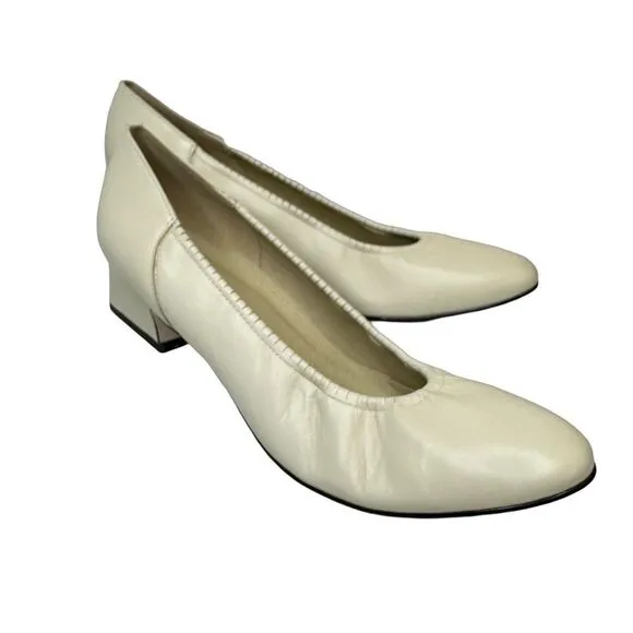 NATURALIZER WOMEN'S ROSLYN BONE STRETCH LEATHER PUMPS 10 AA