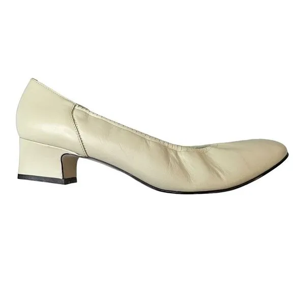 NATURALIZER WOMEN'S ROSLYN BONE STRETCH LEATHER PUMPS 10 AA
