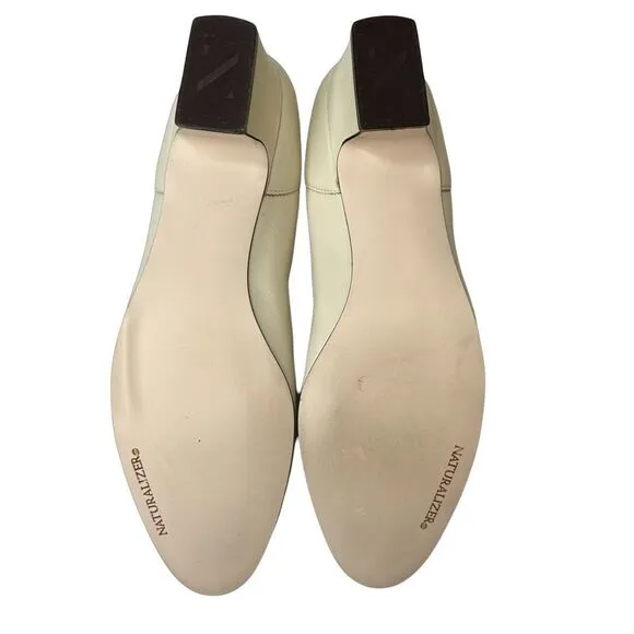 NATURALIZER WOMEN'S ROSLYN BONE STRETCH LEATHER PUMPS 10 AA
