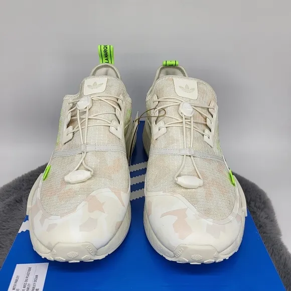 New Adidas NMD_R1 TR 'Off White Solar Green Camo' Men's Running Shoes Size 10