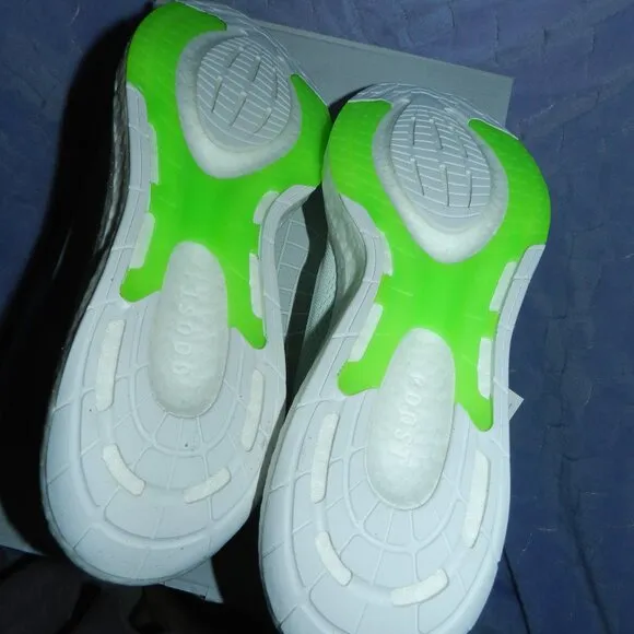 NEW adidas PureBoost 22 White Beam Green Men's Athletic Sneakers🆕SHIPS📦🏃🏻💨⚡