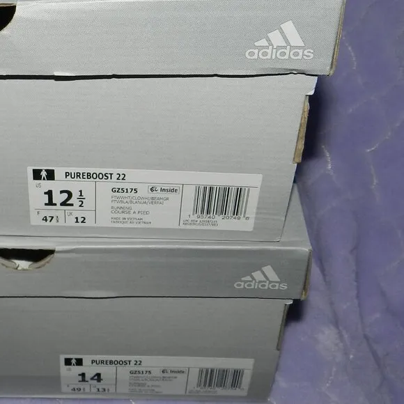NEW adidas PureBoost 22 White Beam Green Men's Athletic Sneakers🆕SHIPS📦🏃🏻💨⚡