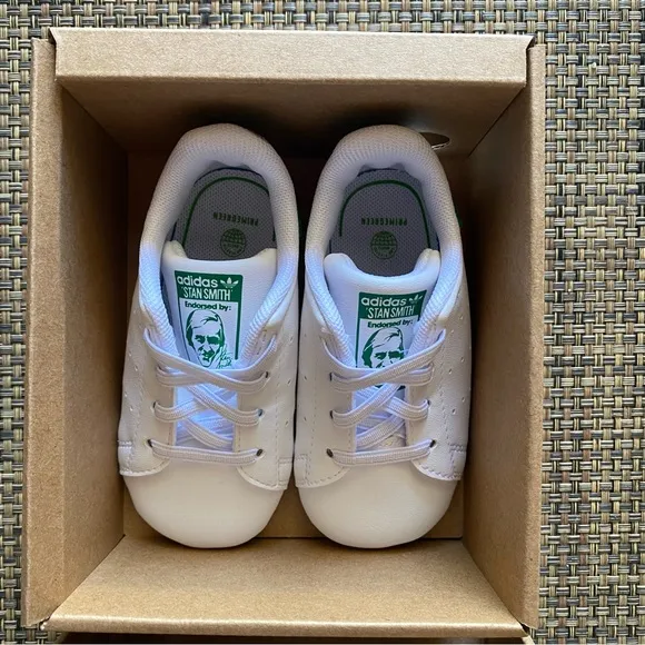 NEW adidas Stan Smith White Crib Sneakers Shoes