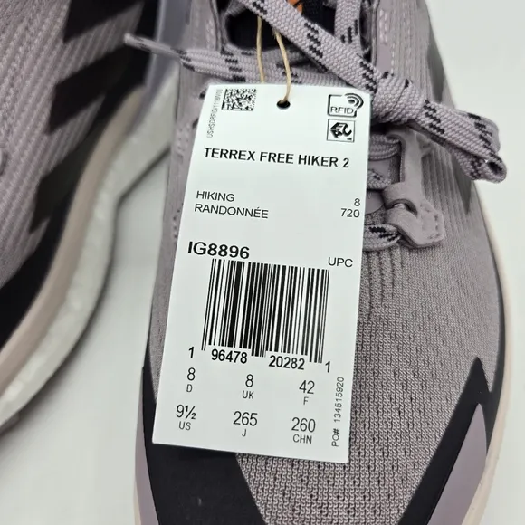 New adidas Terrex Free Hiker 2 Preloved Fig Women's Trail Running Shoes Size 9.5