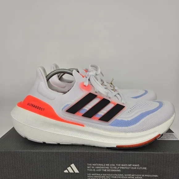 New adidas Ultra Boost Light HQ6351 White Black Solar Red Men’s Shoes Size 11.5