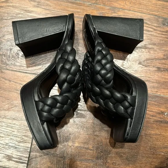 NEW! Anne Klein Black Aiden Bubble Braid Heel - Size 5.5