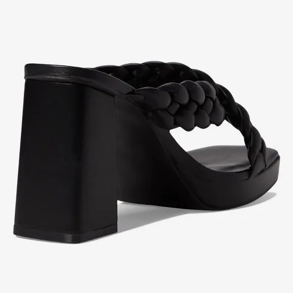 NEW! Anne Klein Black Aiden Bubble Braid Heel - Size 5.5