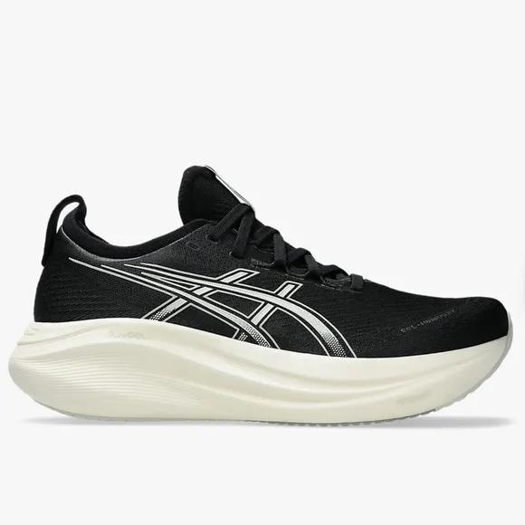 New ASICS GEL-NIMBUS 27 Men’s Size 9.5 WIDE Running Shoes Black/Lake Grey