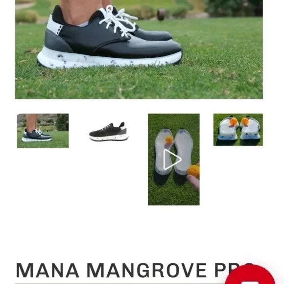 NEW Athalonz Mana Mangrove Pro Golf Shoes, Men's 11/Womens 12.5 Black &amp; White