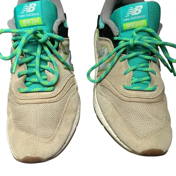 New Balance 997H Cordura Mens 7.5 Shoes Sneakers Tidepool Tan Suede Mesh Blue
