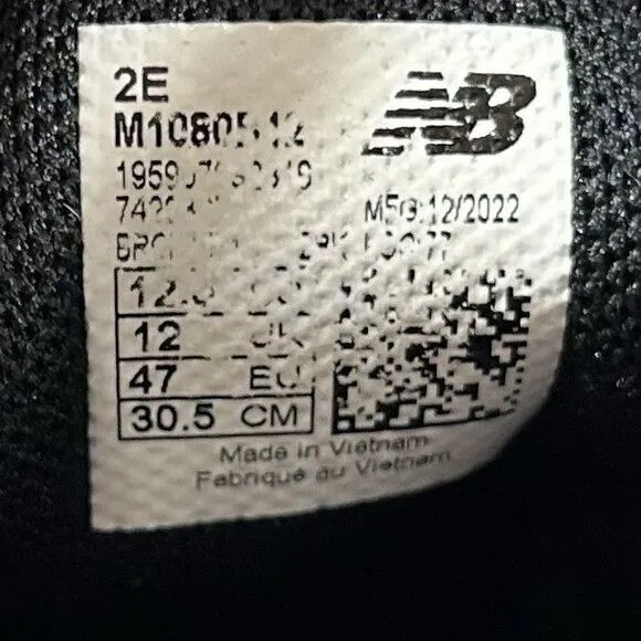 New Balance Fresh Foam X 1080v12 Running Shoes Black White M1080B12 Mens 12.5 EE