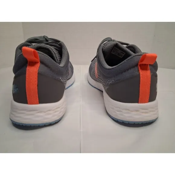 NEW BALANCE Girls Size 6 US EU 38.5 Grey Coral Running Athletic Shoes Sneakers