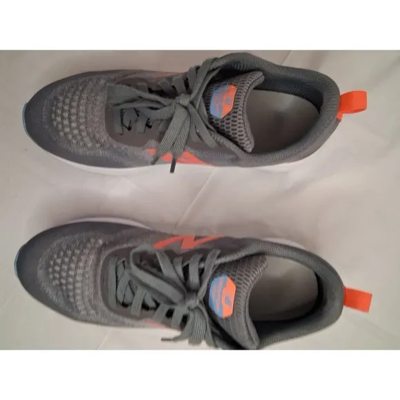 NEW BALANCE Girls Size 6 US EU 38.5 Grey Coral Running Athletic Shoes Sneakers