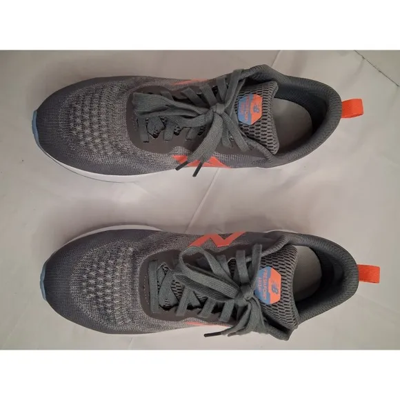 NEW BALANCE Girls Size 6 US EU 38.5 Grey Coral Running Athletic Shoes Sneakers