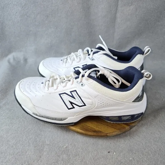 New Balance Men's 806 TennisWide Size 8 2E White/Navy IMC8O6W] **