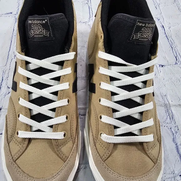New Balance MENS SIZE 9 Numeric 213 NM213TNB Beige Black Sneaker Shoes Skate