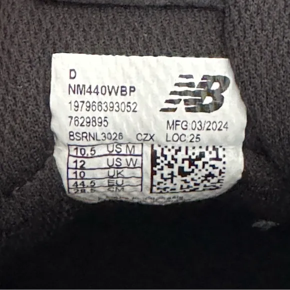 New Balance Numeric 440 V2 Trail Low Terrarium Black Shoes Mens 10.5 Womens 12