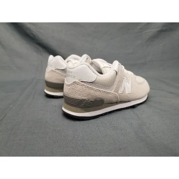 New Balance Toddler's 574 (TD) Sneakers Lace Up Gray White Size 8 NEW IN BOX!