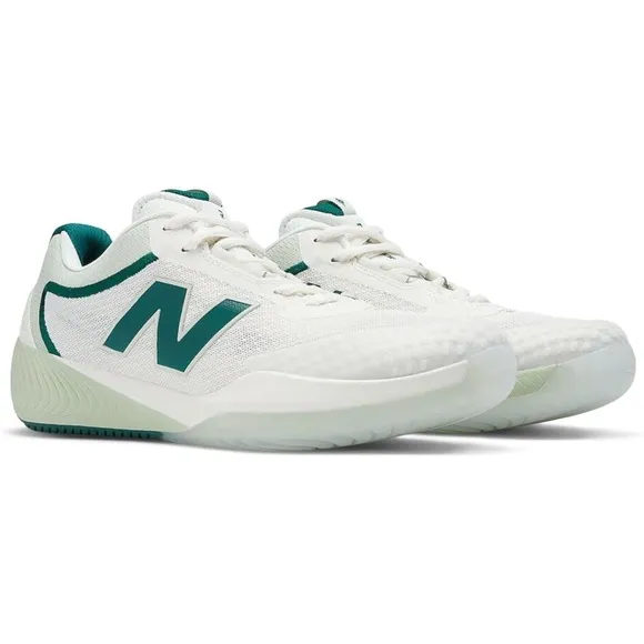New Balance White and Green Athletic Shoes Modern Design