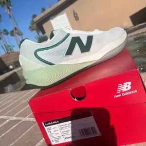 New Balance White and Green Athletic Shoes Modern Design