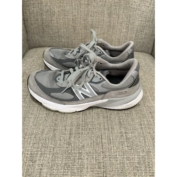 New Balance Womens 990v6 Gray Athletic Running Shoes Made In USA Size 10 W990GL6
