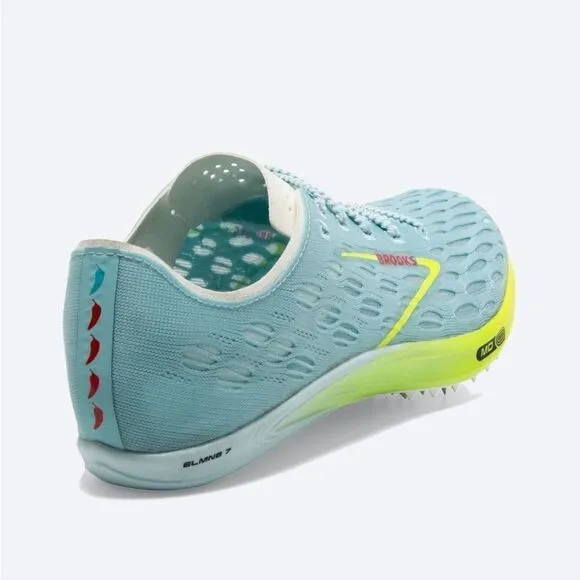 New Brooks Running ELMN8 7 Blue Glow cleat track running shoes unisex women's 12