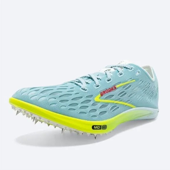New Brooks Running ELMN8 7 Blue Glow cleat track running shoes unisex women's 12