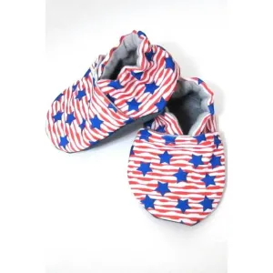 NEW CABOOTIES baby stars and stripes canvas shoes in red/white/blue