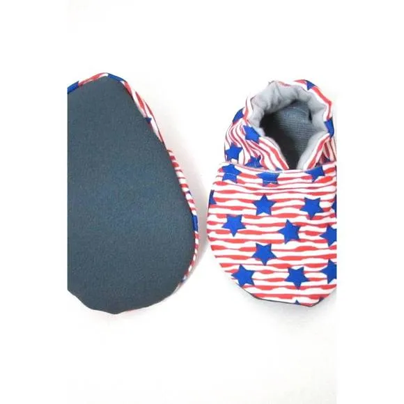 NEW CABOOTIES baby stars and stripes canvas shoes in red/white/blue