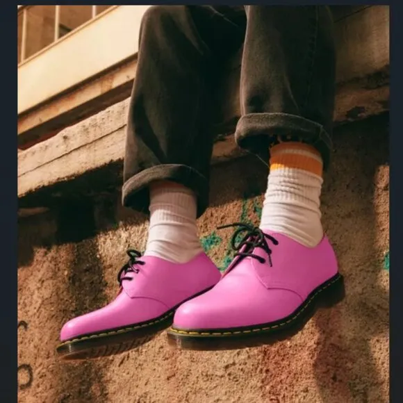 NEW Dr. Martens 1461 Thrift Pink Smooth Leather Oxford Shoes Men Size 8 Boots