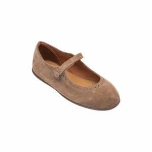 NEW ELEPHANTITO girl's mary jane suede shoes in beige