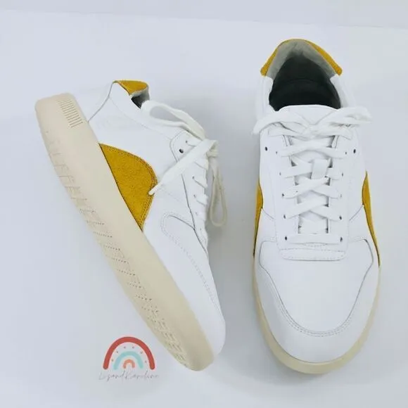 New! Everlane The ReLeather Court Sneaker Unisex Leather Mustard Suede Shoes