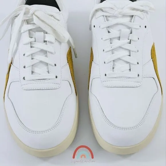 New! Everlane The ReLeather Court Sneaker Unisex Leather Mustard Suede Shoes