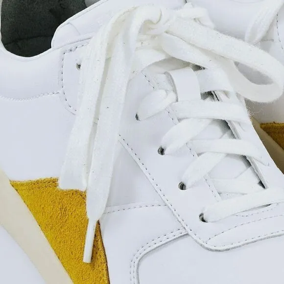 New! Everlane The ReLeather Court Sneaker Unisex Leather Mustard Suede Shoes