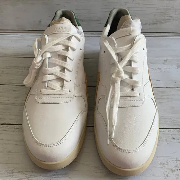 NEW Everlane The Releather Court Tennis Shoes Sneakers in White/Green/Tan