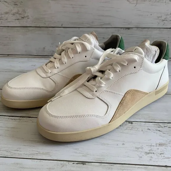 NEW Everlane The Releather Court Tennis Shoes Sneakers in White/Green/Tan