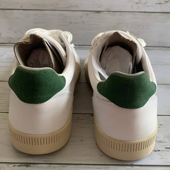 NEW Everlane The Releather Court Tennis Shoes Sneakers in White/Green/Tan