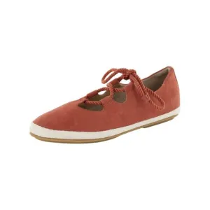 NEW Fitflop Women Fia Terracotta Suede Lace Up Ballerina Flat Dress Shoes