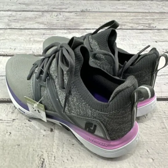 New FootJoy Ladies HyperFlex‎ Cleated Shoes Gray/Pink/Purple Medium 6.5 No Box