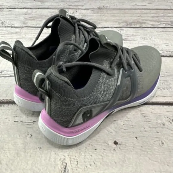 New FootJoy Ladies HyperFlex‎ Cleated Shoes Gray/Pink/Purple Medium 6.5 No Box