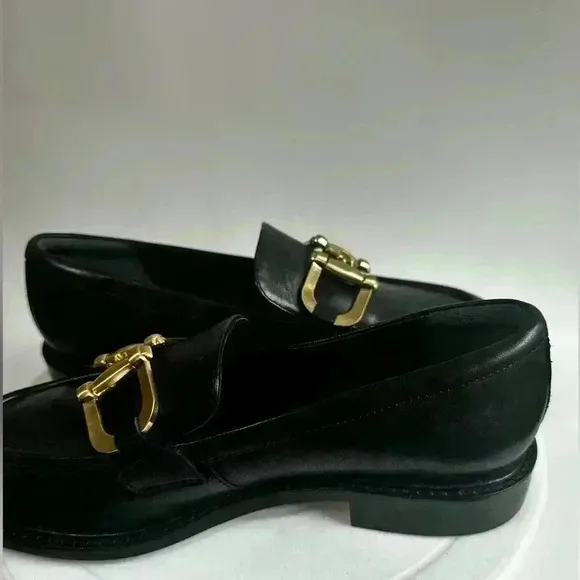 New FREE PEOPLE CHARLEY CHAIN Leather Loafer 6.5